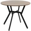 Dining Table, Round Kitchen Table with Black Legs, Anti-slip Foot Pads for Living Room, Dining Room 90 x 76 cm, Brown