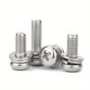 160PCS M2 M2.5 M3 M4 M5-304 Stainless Steel Cross Pan Head Combination Screw and Nut Set