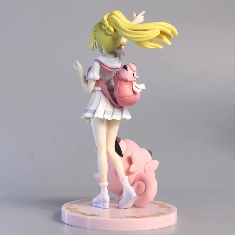 Pokemon Lillie Clefairy Figur Anime Flicka Action Figurine Kawaii Model Collection Pvc Staty Docka Barn Leksaker Present