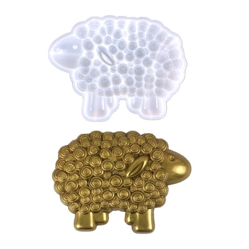 652F Artistic Sheep Gypsum Silicone Molds for Creative Workshops Resin Mould