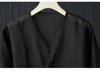 2024 Summer Lightweight Cotton Linen V-Neck Blouse - Zen Style, Plus Size, Mid-Sleeve, Comfortable, White Shirt