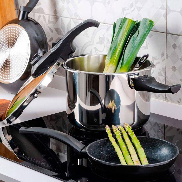 Autocuiseur 4 Litres, Induction, Acier Inoxydable 18/10, 2 Niveaux de Pression FAGOR Duo 4 Argent 802806