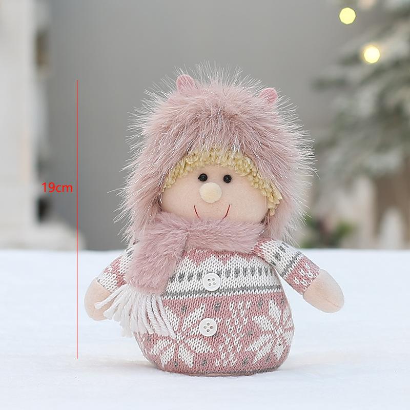 

New Pink Plush Fabric Doll for Boys and Girls Christmas Gift Table Decoration Ornament