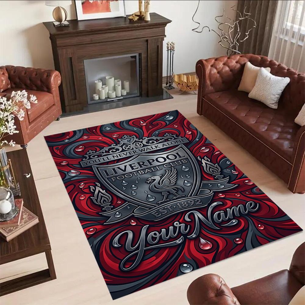 Liverpool Team Personalized Name Floor Rug Office Rug Design For Balcony Bedrooms Foyer Playrooms Antislip Carpet Office Home Decor