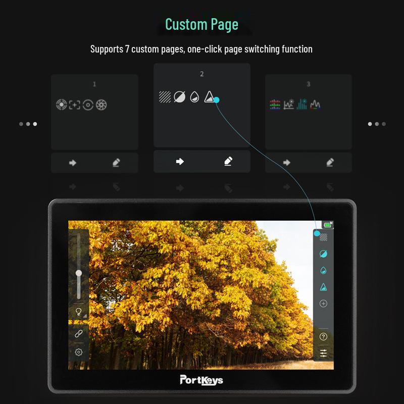 Portkeys Aiken BM5 IV 4th Gen 8-Port Dual 4K Monitor with High Brightness and Custom Color Calibration for Directors.