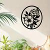 Metal Wall Art Circular Bouquet Full Bloom Elegant Floral Design Mother Day Wedding Christmas Gift Living Room Kitchen Modern Home Decor