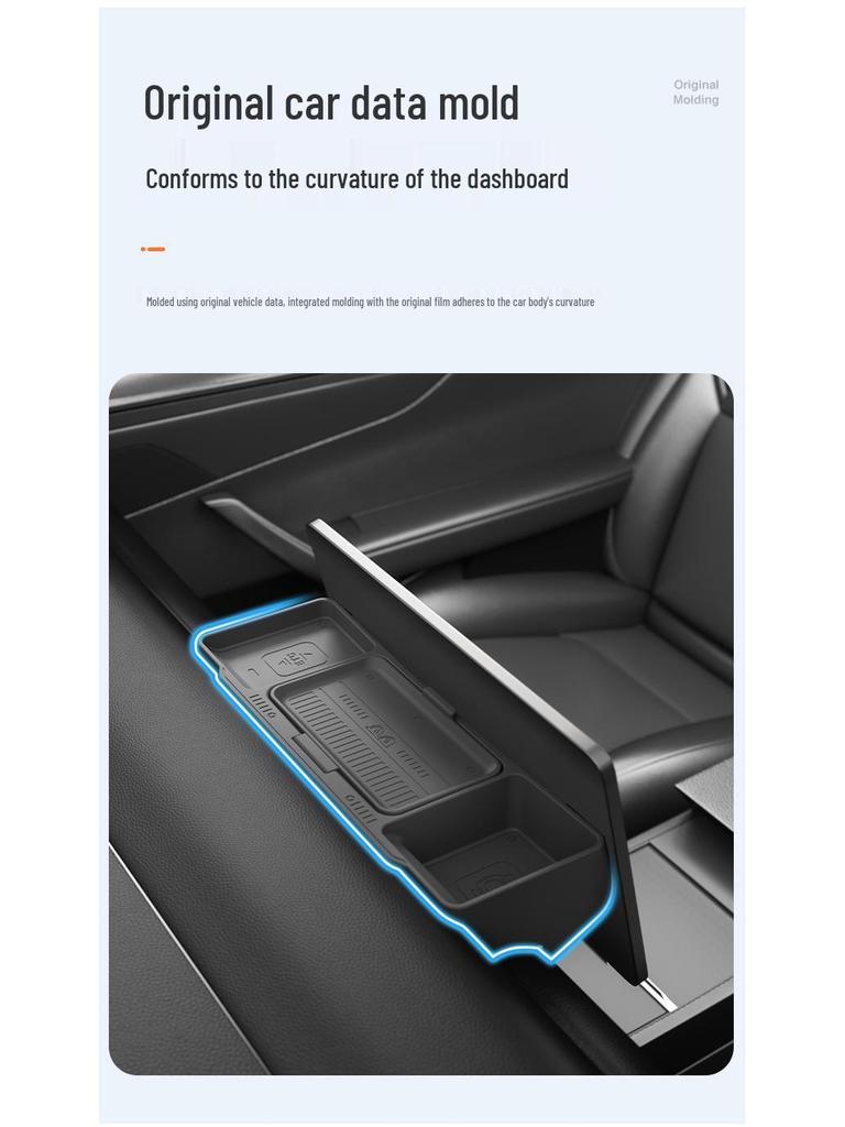 Silicone Anti-Shake Storage Box for Tesla Rear Screen Compartment