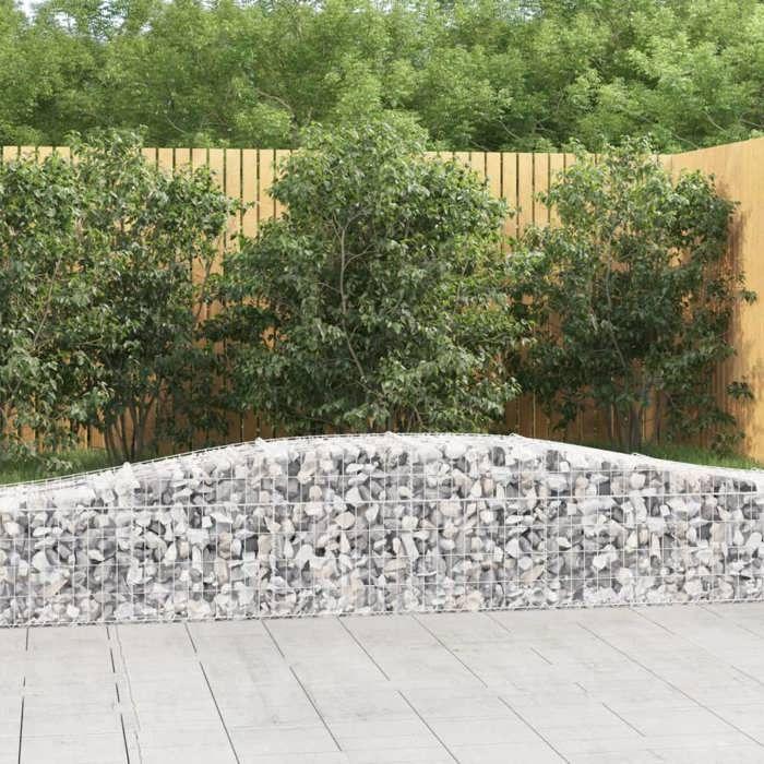 VidaXL 4x Paniers à Gabions Arqués Cages à Gabions Arquées Murs de Gabion Barrières de Jardin Terrasse Extérieur 3145919