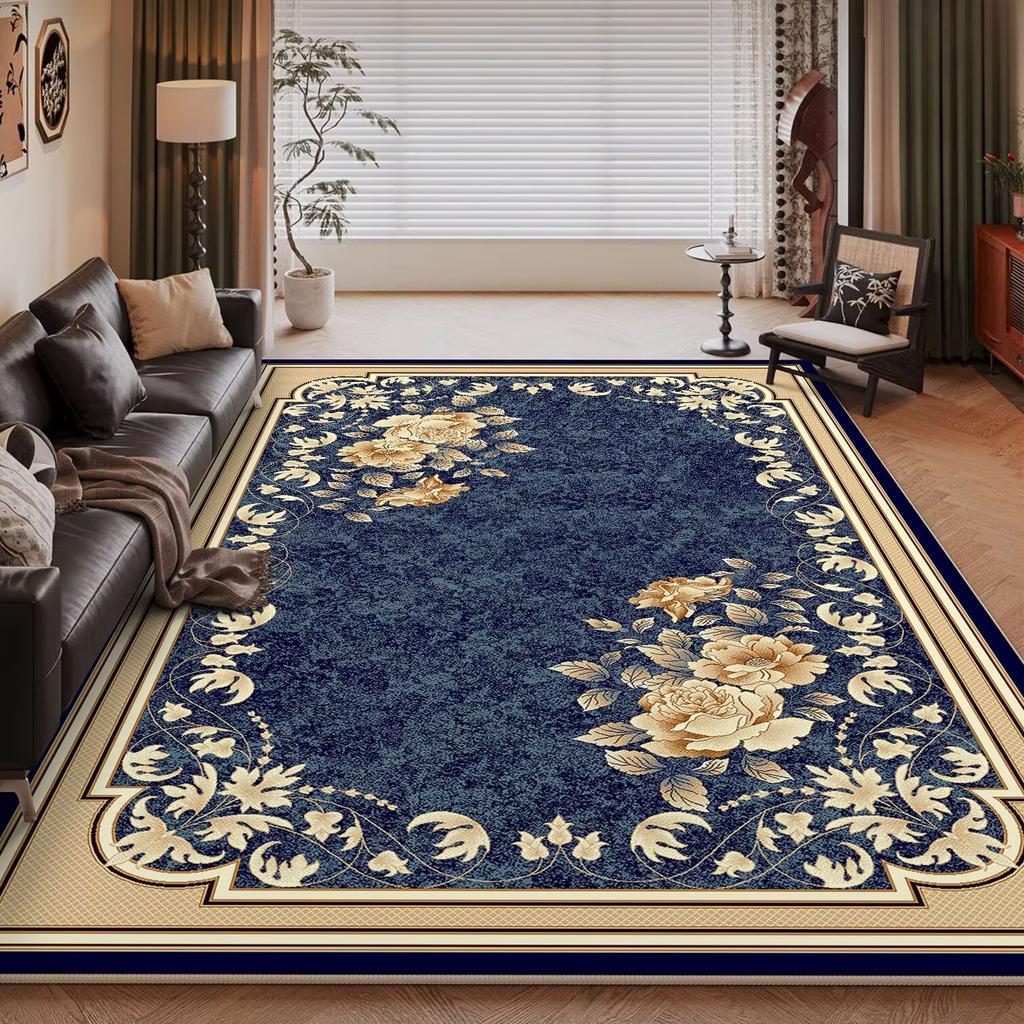 Alfombra Nórdica de Lujo Ligero para el Hogar, Dormitorio, Tamaño Grande, Floral Pastoral, Alfombras para Sala de Estar Lavables, Alfombra para Salón, Felpudos para Vestíbulo de Hotel