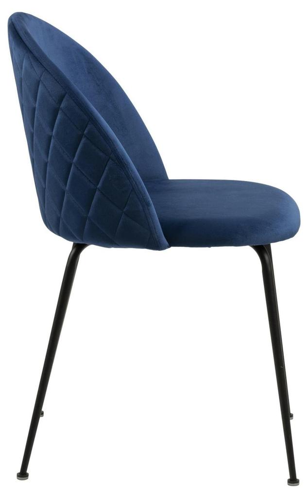 Louise UPHOLSTERED CHAIR, BLUE, METAL LEGS