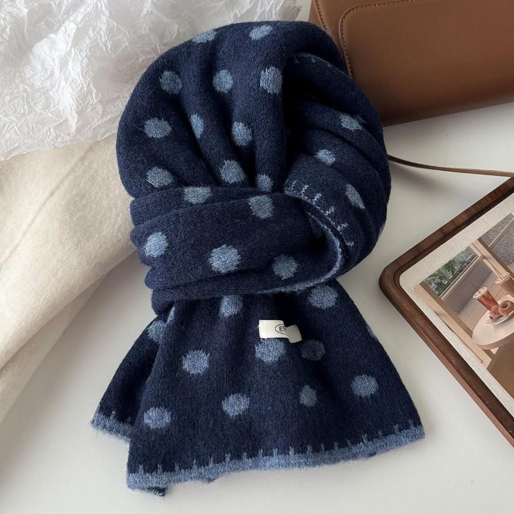Dot Pattern Knitted Scarf Korean Style Polka Dot Scarf Fashion Women's Scarf Winter