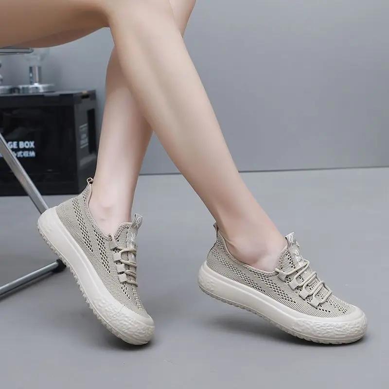 New In 2025 Mesh Breathable High On Platform Shoes for Women Offers Original Deals Y2k Fashion Korean Light Woman Footwear Sale
