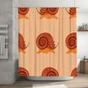 Unique Design Bathroom Shower Curtain with Snail Print, Perfect for Adding Personality to Your Space Orange Red Color Palette in