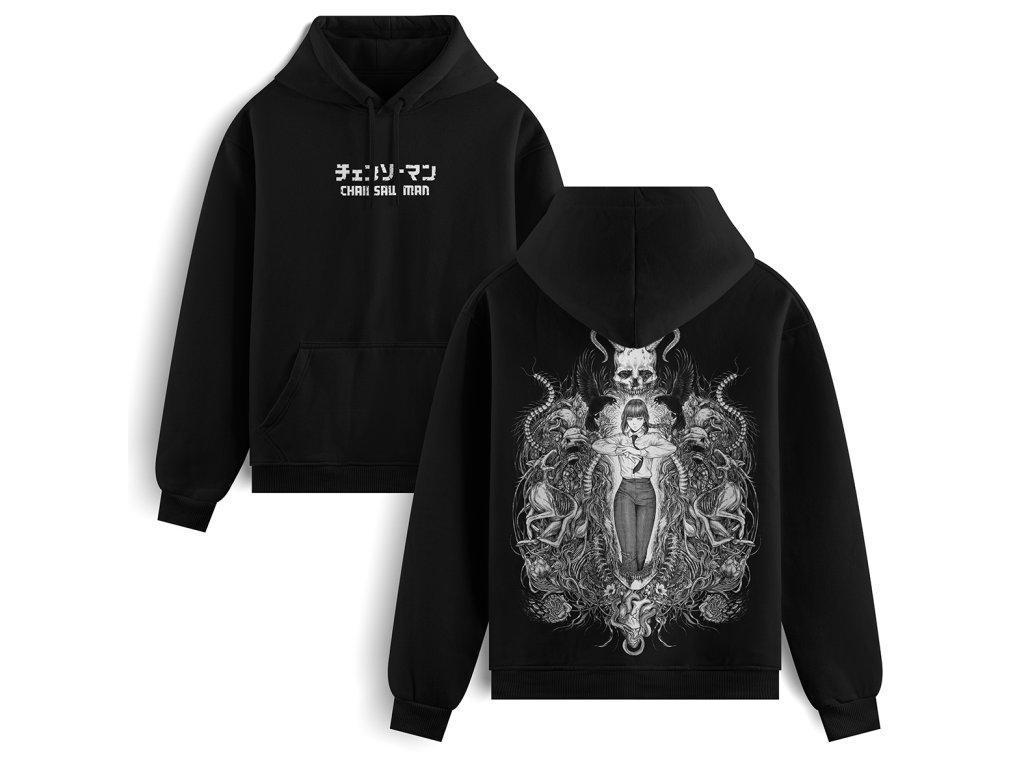 Mikina Chainsaw Man Power Hoodie Pánská Dámská Streetwear Hip Hop Fleecová Teplé Mikiny Oversized Y2k Mikina Tepláková souprava Dámské Pánské Oblečení