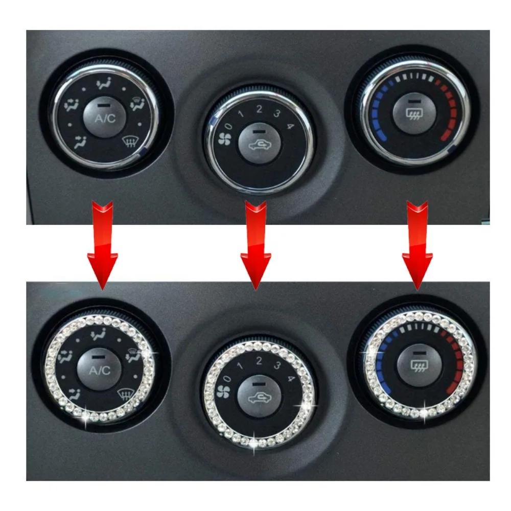 1pc Car Engine Start Stop Button Ring Artificial Diamond Car Interior Decor Accessories