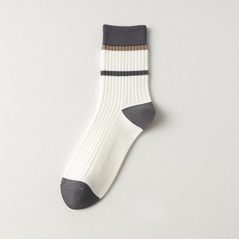 Male Autumn and Winter Thickened Warm Match Color All Match In The Sport Tube Socks
