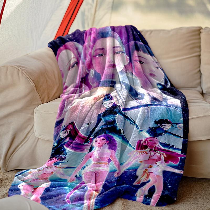 1pc Kpop Demon Hunters Blanket, Super Cozy Printed Home Blanket, All-Season Warmth