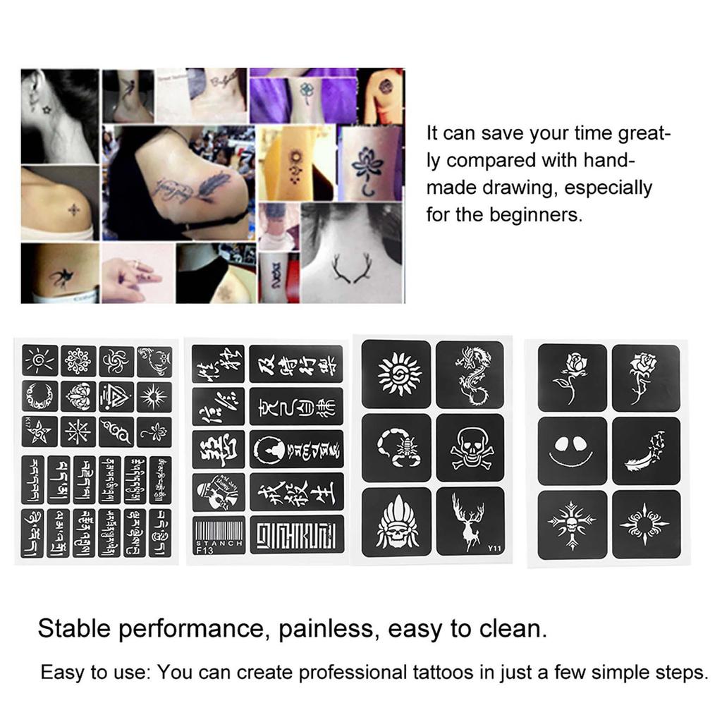 Semi Permanent Small Tattoo Stencil Airbrush Temporary Templates