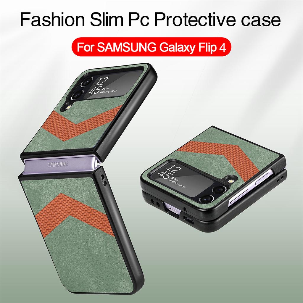 Luxuriöse, schweißhemmende Lederhülle mit Klappdesign für Samsung Galaxy Z Flip 4 5g Zflip4 Flip4, sturzsichere Telefonabdeckung