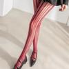 Vintage Striped Fishnet Stockings for Women, Thin and Slimming Pantyhose, Sexy Hollow-out Jacquard Fishnet Stockings for Autumn