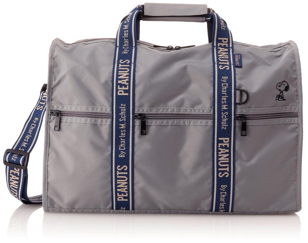 Boston Bag 25L 2way with Shoulder Belt Travel School Trip Bag for College High School Junior High School Elementary School Children 0365 Gray [Snoopy]