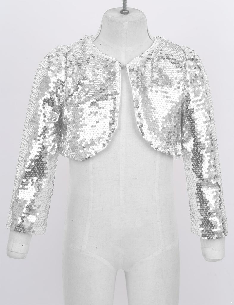 Buy Toddler Kids Girls Sparkly Sequins Long Sleeve Casual Bolero Shrugs Cardigan Party Costumes