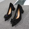 Fashion Pointed Toe With Bow Ladies Pumps Spring and Autumn Black High Heels Women's Shoes Fashion Young Chic Point Y2k Slip On Footwear