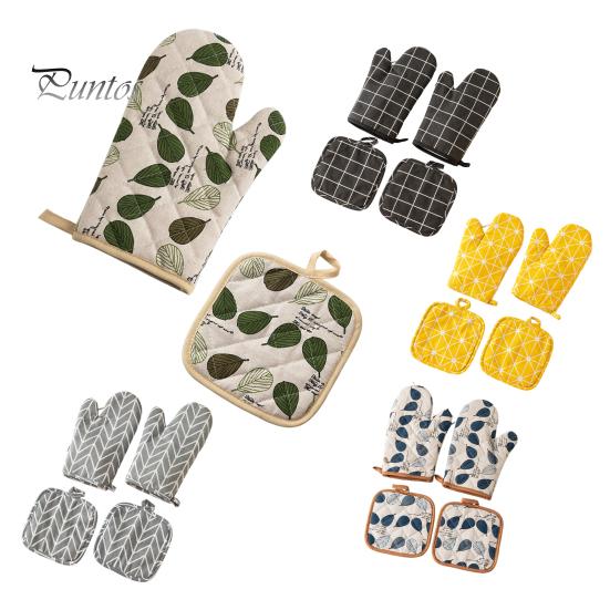 Heat Resistant Oven Mitts And Pot Holders Set Convenient Storage High Heat Resistance Up To 500 Degrees Fahrenheit Non-Slip Grip Kitchen Essential