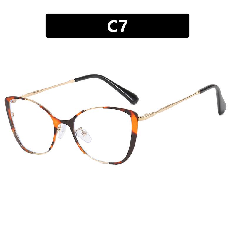 Trendy Glasses Frame Cat Eye Personalized Anti-Blue Flat Mirror Fashion Optical Frame