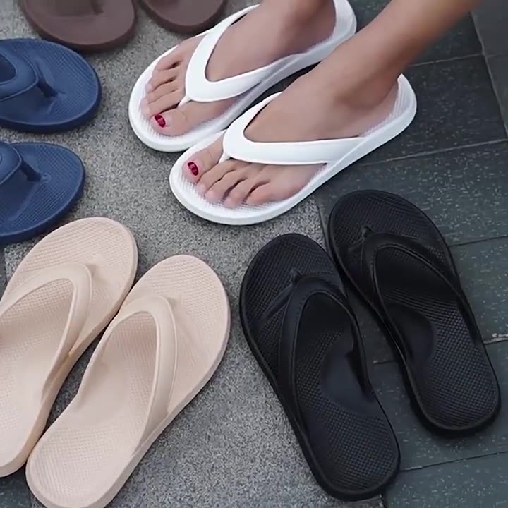 

Flat-bottomed Flip-flops, Outdoor Comfortable Soft-soled Beach Sandals, Flat-bottomed Slippers 36 чорний