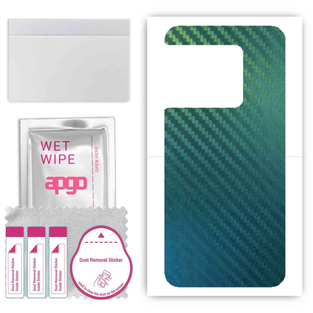 apgo Protective Skin Sticker for the back compatible with OnePlus 10 Pro, Wrap Film, Foil, Vinyl - Pattern Carbon Chameleon CAKA1