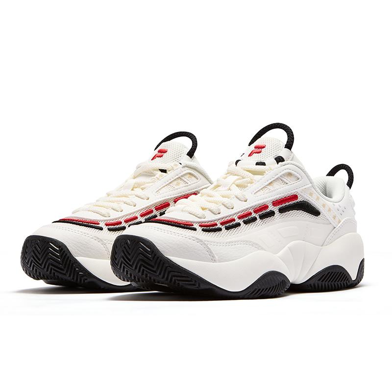 Fila Fusion Fire Flame Shoes Fashion Wrap Low Top Retro Basketball Shoes Women sneaker White Black T12W533203FSA