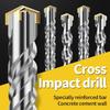 Round Shank Hammer Drill Bits Zinc Zinc Alloy Hammer Accessories Durable Cross Tips  Wall