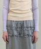 Forev Mesh Frill Midi Skirt - Silver