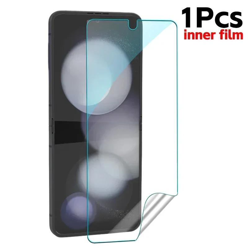 Flip 7 Full Coverage Inner Hydrogel Film for Samsung Galaxy Z Flip 7 Flip 6 5 Tempered Glass Screen Protectors Camera Lens Films