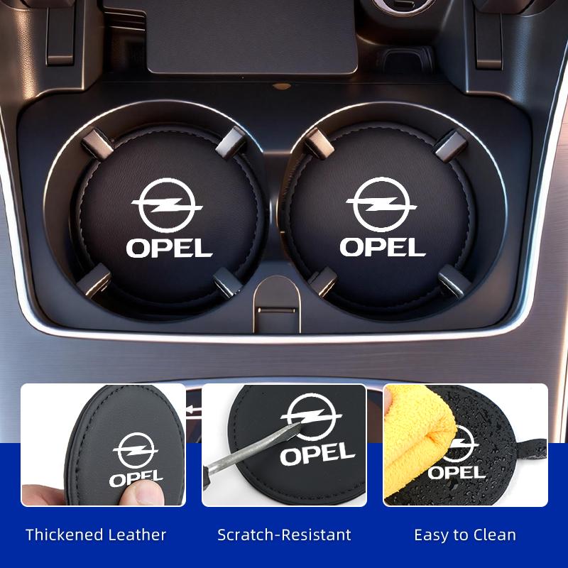 Non-Slip Car Leather Coaster Water Cup Pad Interior Accessories For Opel Corsa Astra Insignia Vectra Zafira Meriva Mokka QA5