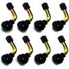 Tubeless Tire Valve Stem PVR70 8PCS Brass Stems Bent 90 Degree Angled Snap-In Black Rubber Base For Motorcycle Scooter ATV Go Kart Fits Tubeless Tire