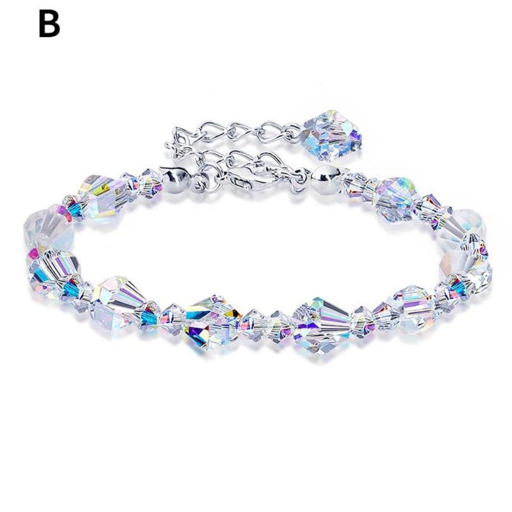 Northern Lights Bracelet Square Crystal Bracelet Exquisite Luxury Fashion Jewelry Women Girls Adjustable Stretch Link Chain Bracelets