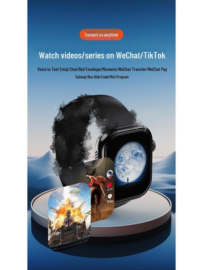 YU11 Smartwatch with WiFi6, SIM, Fingerprint Unlock, Phone Capability, Morse Code, and Little Sumi Integration