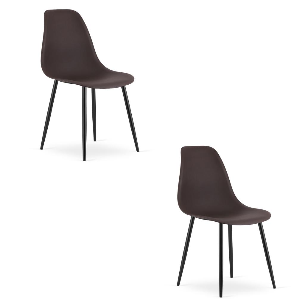 WAT chair coffee / black legs x 2