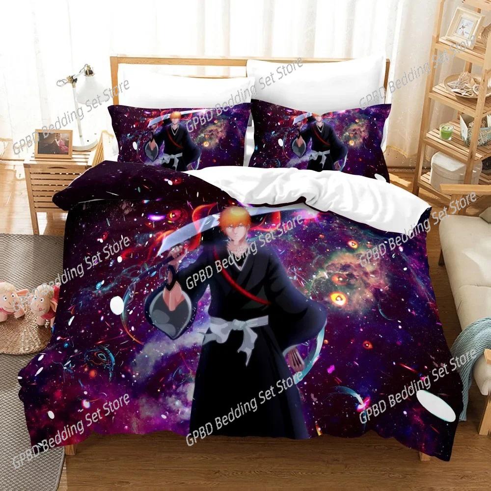Anime Bleach Toushirou Ichigo Bedding Set Single Twin Double Queen King Cal King Size Bed Linen Set