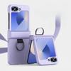 Plastic  Hard Shell Ring Phone Case for Samsung Galaxy Z Flip 6 5 4 3 Flip6 Flip5 Flip4 Flip3 Hinge Protection Shockproof Cover