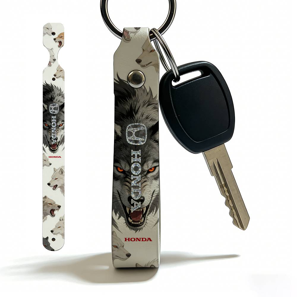 For Honda Soft PU Leather Motorcycle Keychain Lightweight Key Holder For Scooter Racing TV7
