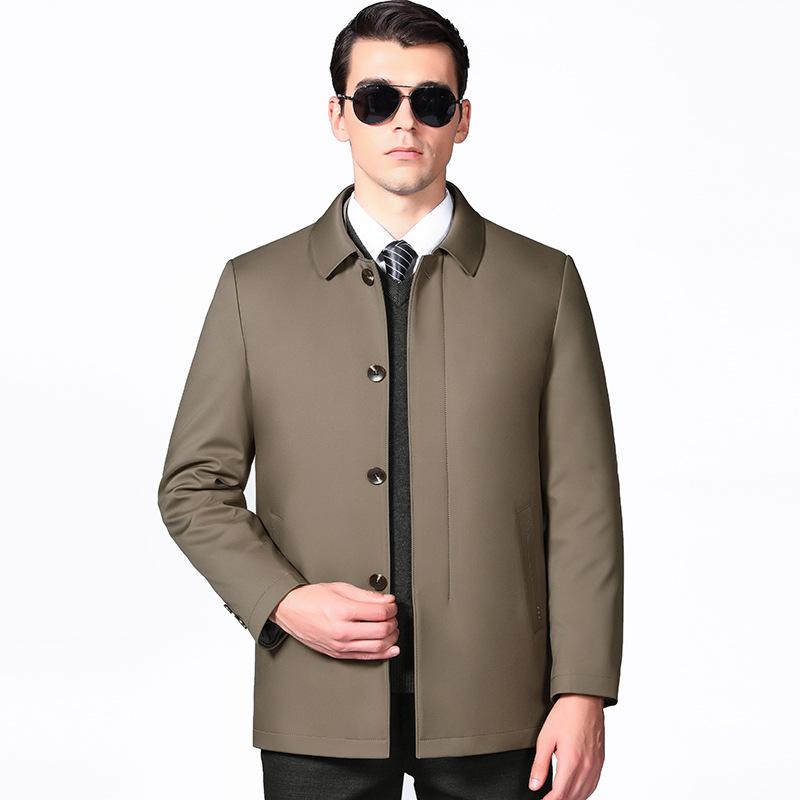 Autumn Men s Middle-aged Lapel Silk Cotton Clothes, Middle-aged and Elderly Winter Thickened Jackets, Daddy Cotton Clothes 170