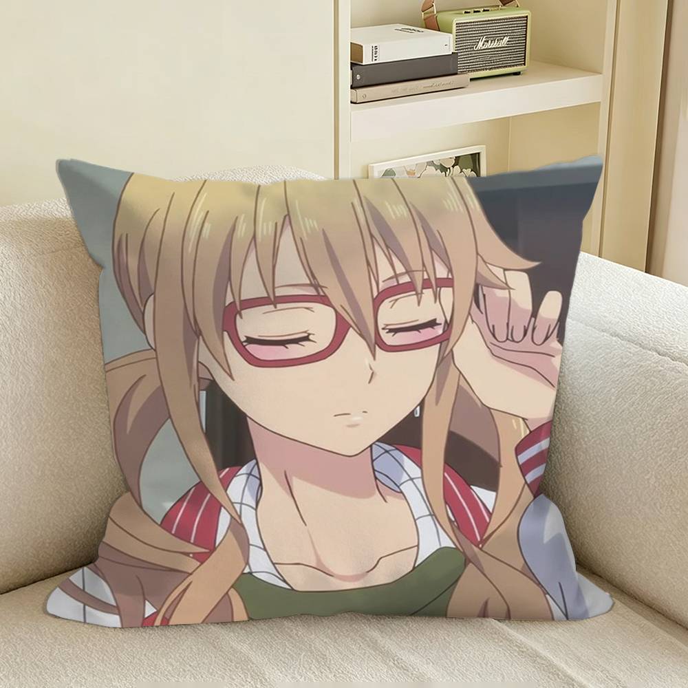 CCitrus GLAnime YYuzu Aihara Square Sofa Pillow Cover Solid Color Living Room Home Decor Cushion Case