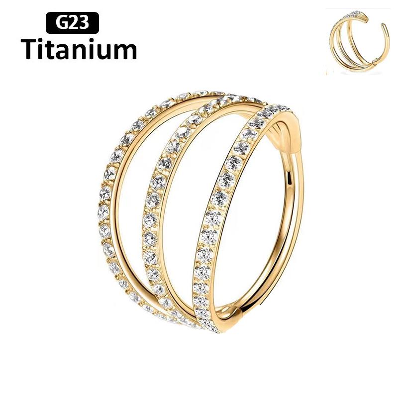 ASTM f136 Titanium Piercing Hinged Segment Septum Hoop Nose Rings Clicker Ear Cartilage Tragus Helix Conch Body Jewelry Earrings