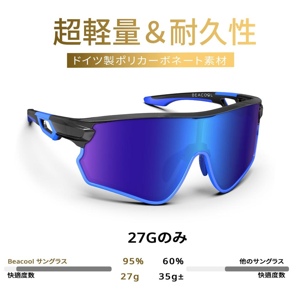 BEACOOL Sports Sunglasses with Polarized Lenses for and Large Frame Design for Men and TR90 TAC UV400 Sun Unisex Sunglasses for Safety and Clear