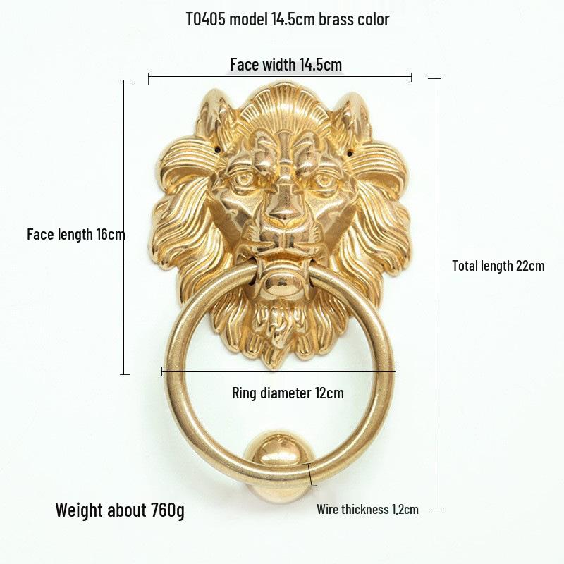 Antique Brass Lion Head Door Knocker & Pull Handle for French Doors