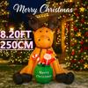 8.2FT LED Light Xmas Inflatable Reindeer Santa Claus Toys Yard Party Decoration Home Ornaments Supplies Christmas Holiday Gifts