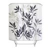 Simple Leaves Printing Waterproof Mildewproof Shower Curtain